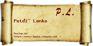 Pető Lenke névjegykártya