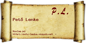 Pető Lenke névjegykártya