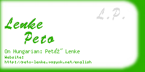 lenke peto business card